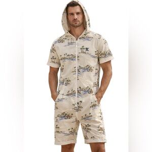 Onepiece onesie vintage Hawaii print shorts Romper